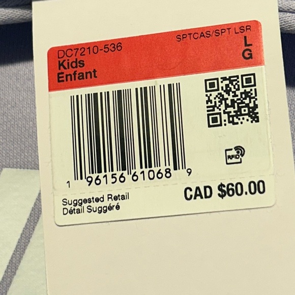 New With Tags Nike Logo lavender and silver girls size L cropped hoodie - Picture 6 of 6